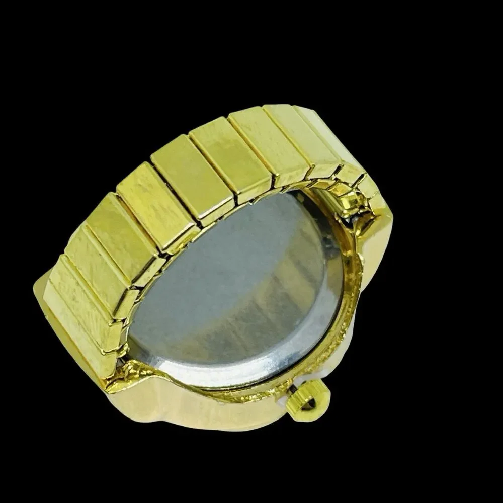 BOZHI Ring Watch Gold Design With Crystals New